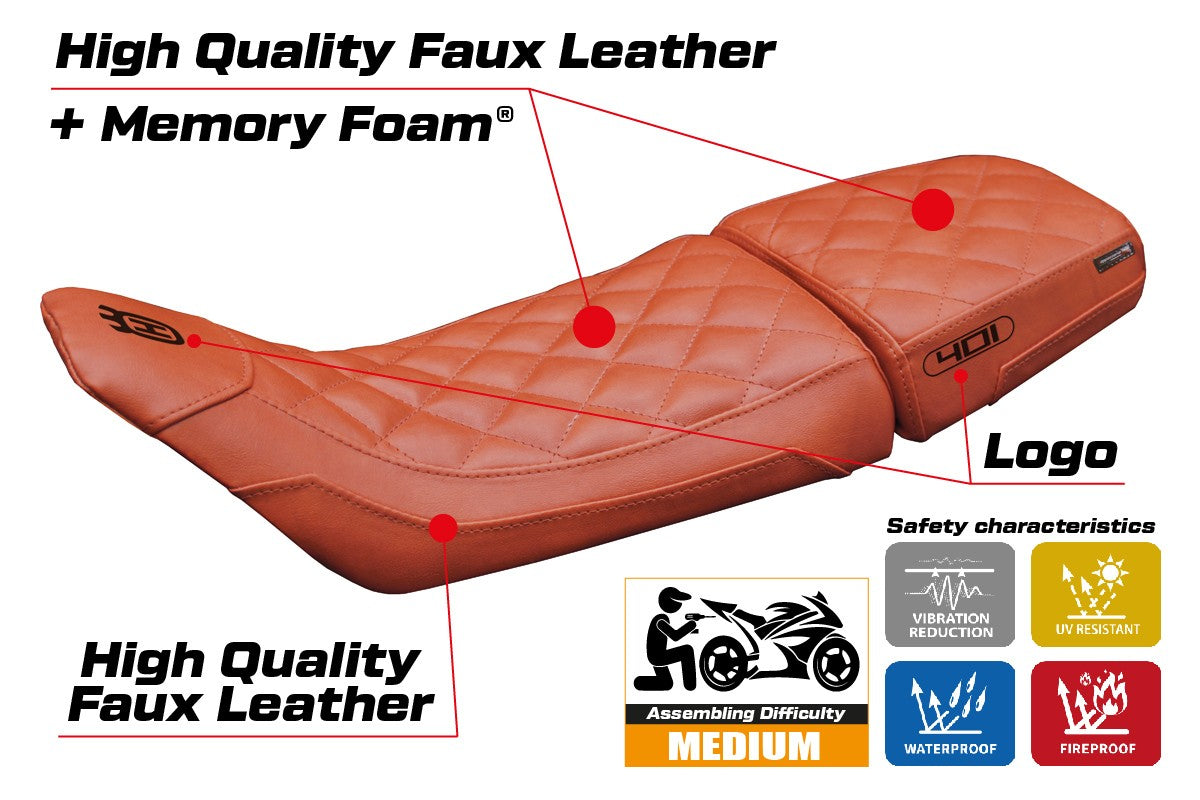 Tappezzeria Italia Husqvarna Svartpilen 401 2018-2023 Seat Cover Vintage Comfort Brick
