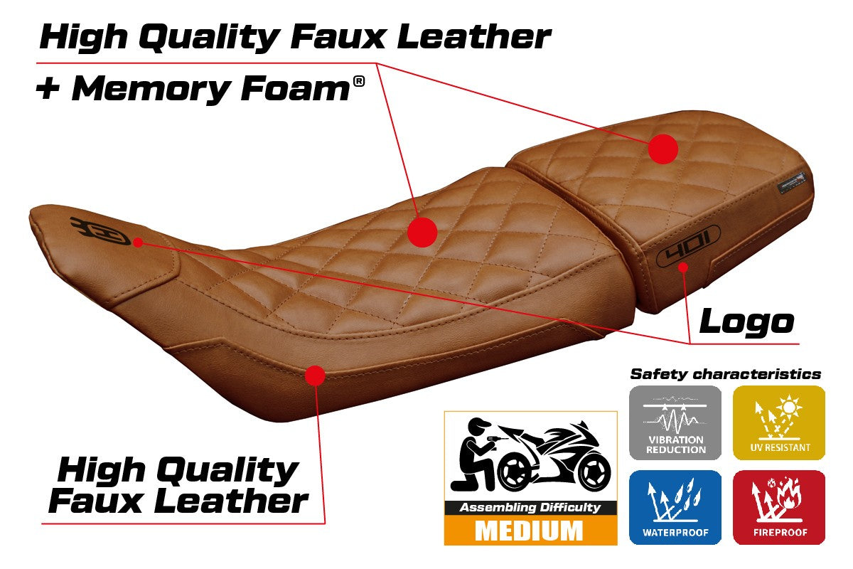 Tappezzeria Italia Husqvarna Svartpilen 401 2018-2023 Seat Cover Vintage Comfort Brown
