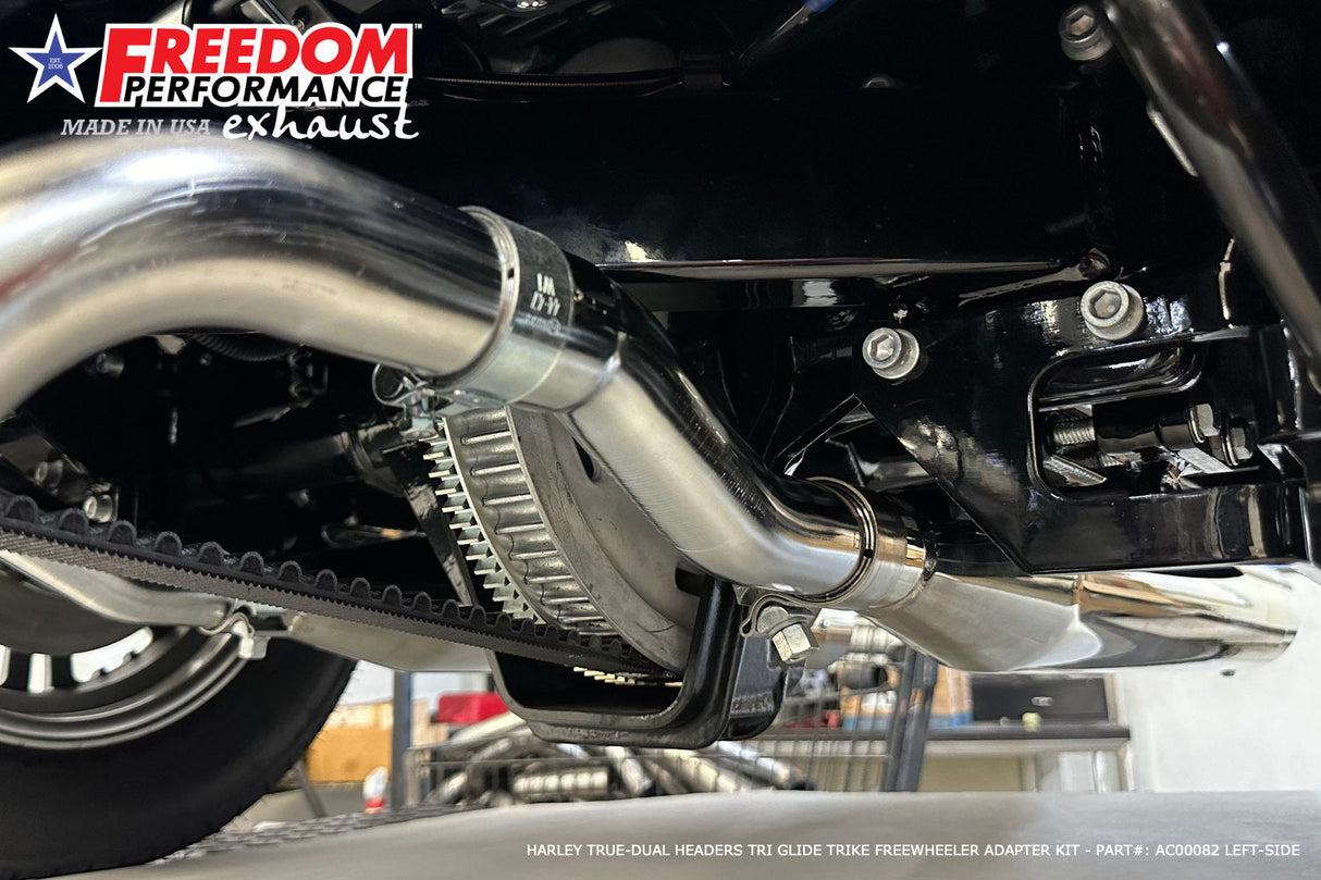 HARLEY TRUE-DUAL HEADERS TRI GLIDE TRIKE/FREEWHEELER ADAPTER KIT REQUIRED FOR FPE HEADERS 2008-PRESENT BUNDLE