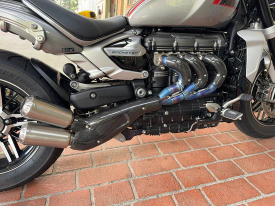 Vandemon Triumph Rocket 3R & GT 2500 2024-2025  Titanium Bimodal Stealth Side Mount Titanium Slip-On TRIUMROCKET3SMMUFB VA-153