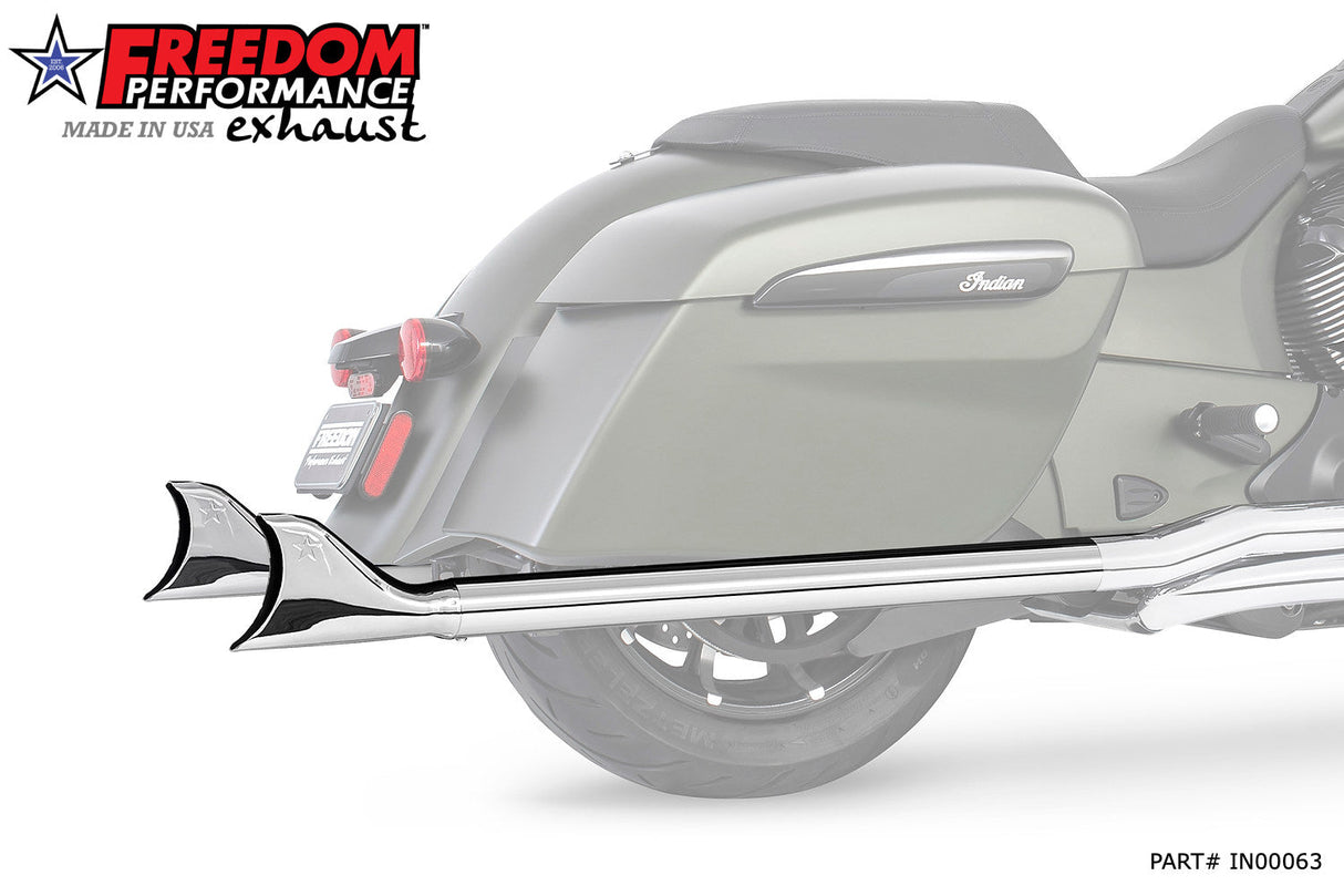 INDIAN CHIEFTAIN / ROADMASTER / SPRINGFIELD 2.5" SHARKTAIL SLIP-ONS  to Fit FREEDOM HEADERS Only