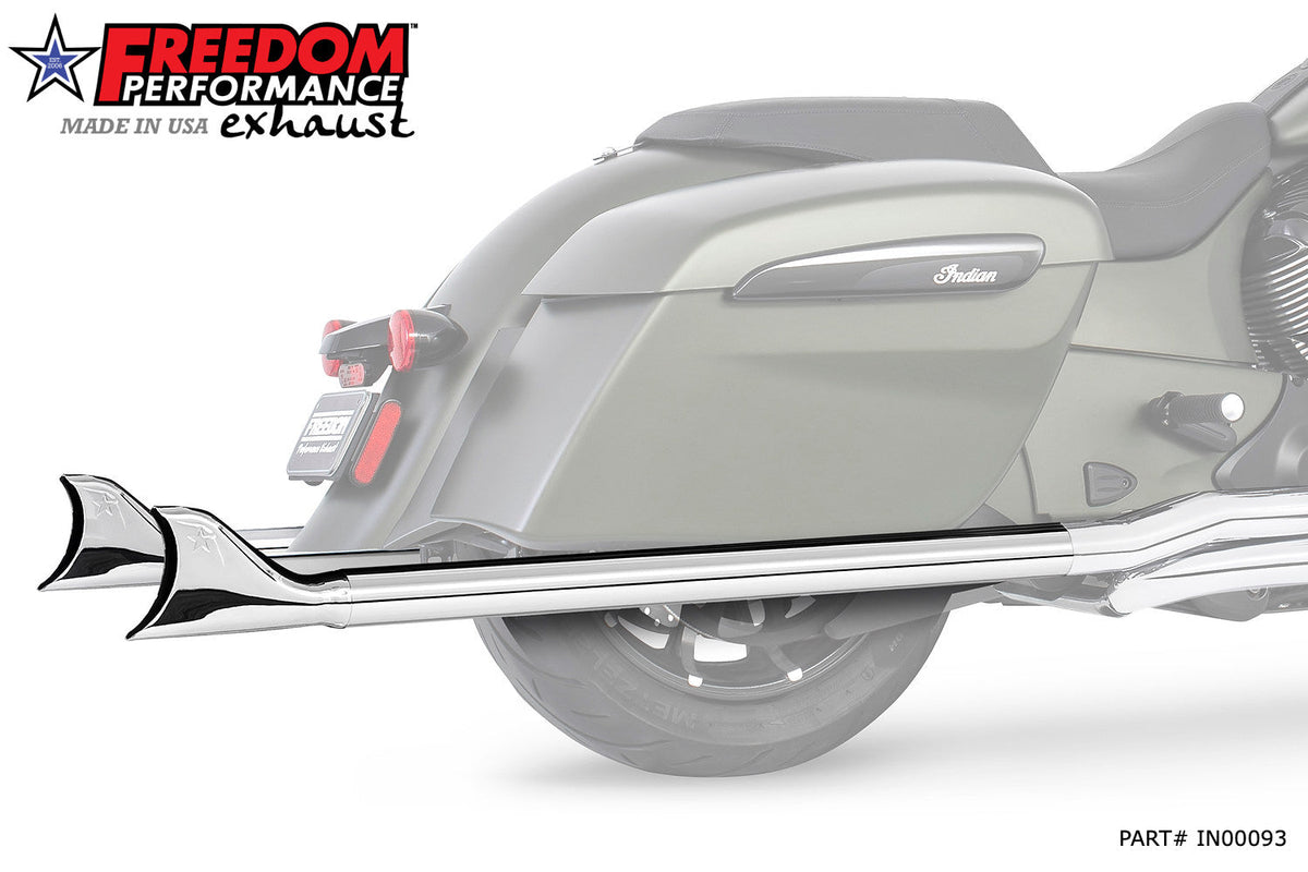 INDIAN CHALLENGER/PURSUIT/ELITE 2.5" SHARKTAIL SLIP-ONS to Fit FREEDOM HEADERS Only