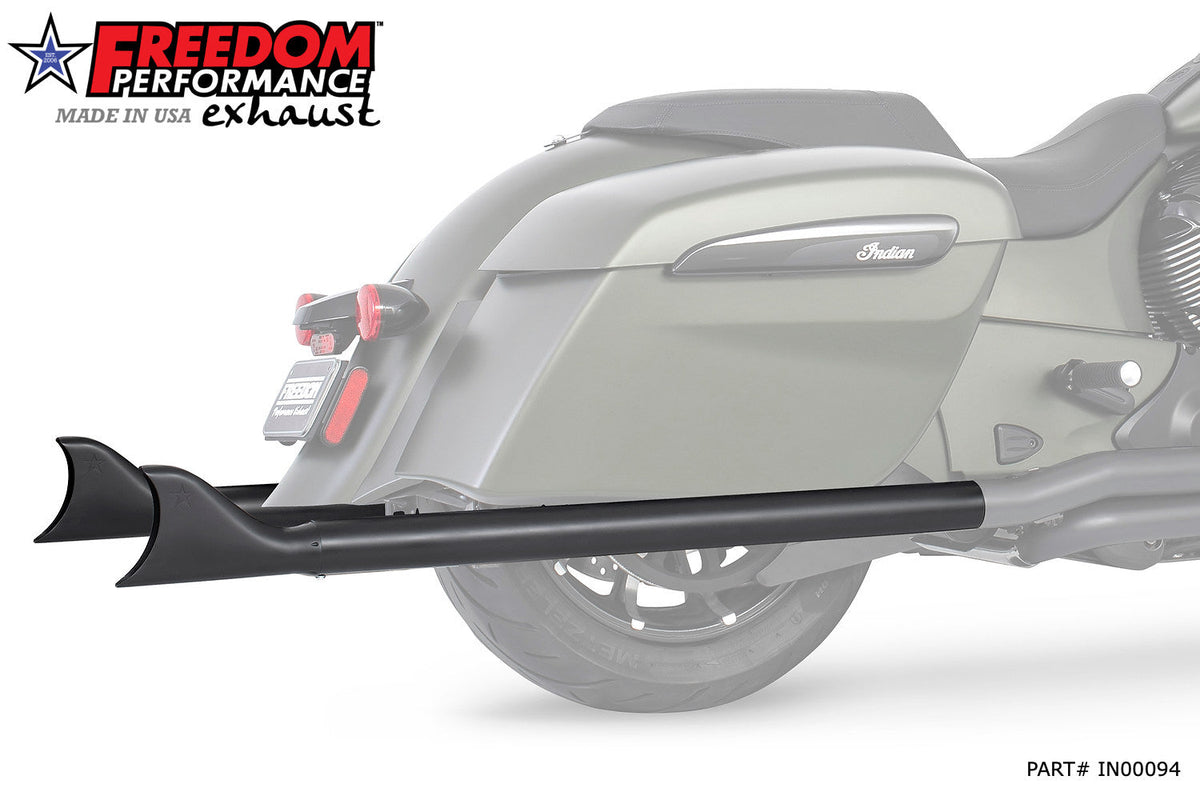 INDIAN CHALLENGER/PURSUIT/ELITE 2.5" SHARKTAIL SLIP-ONS to Fit FREEDOM HEADERS Only