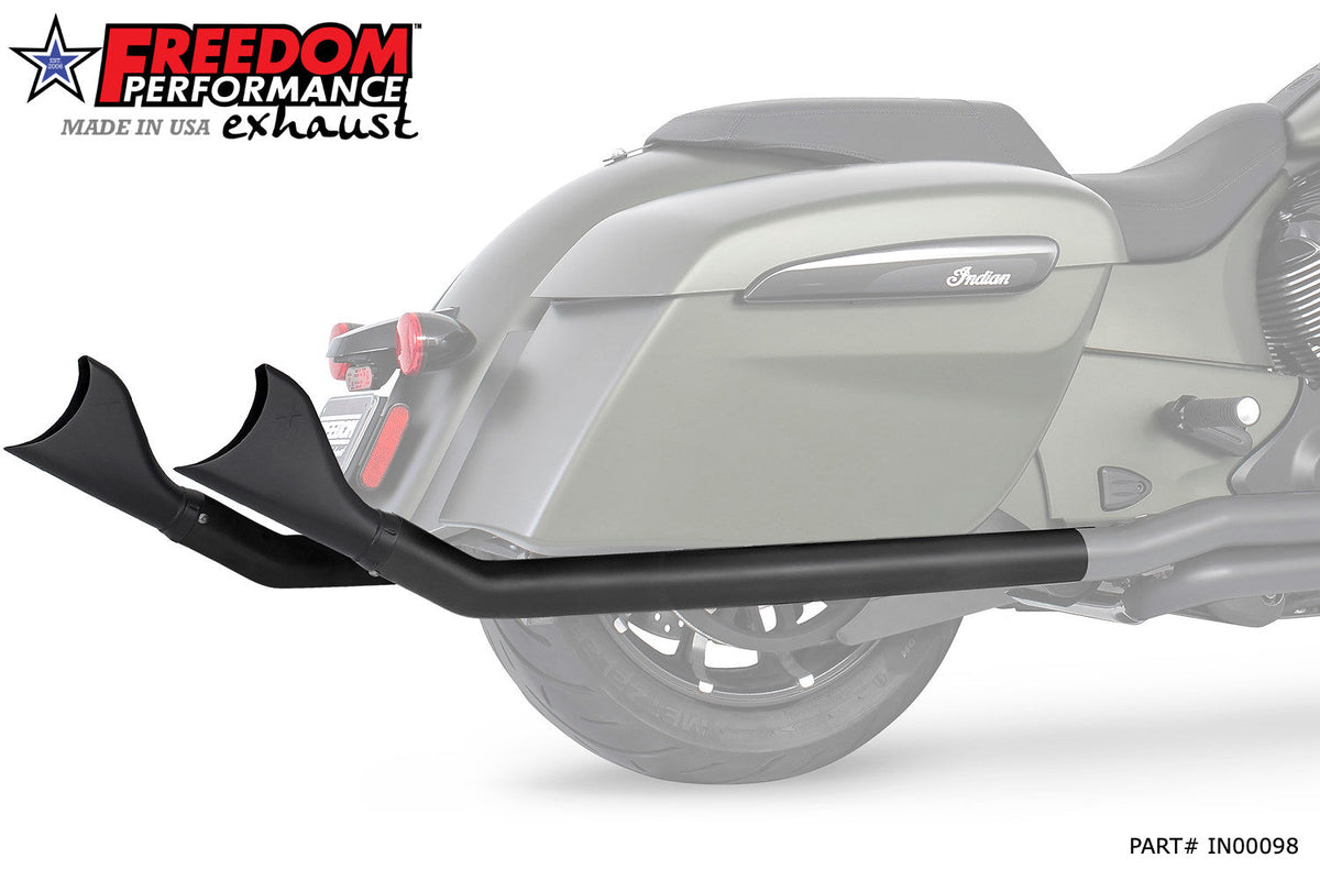 INDIAN CHALLENGER/PURSUIT/ELITE 2.5" SHARKTAIL SLIP-ONS to Fit FREEDOM HEADERS Only