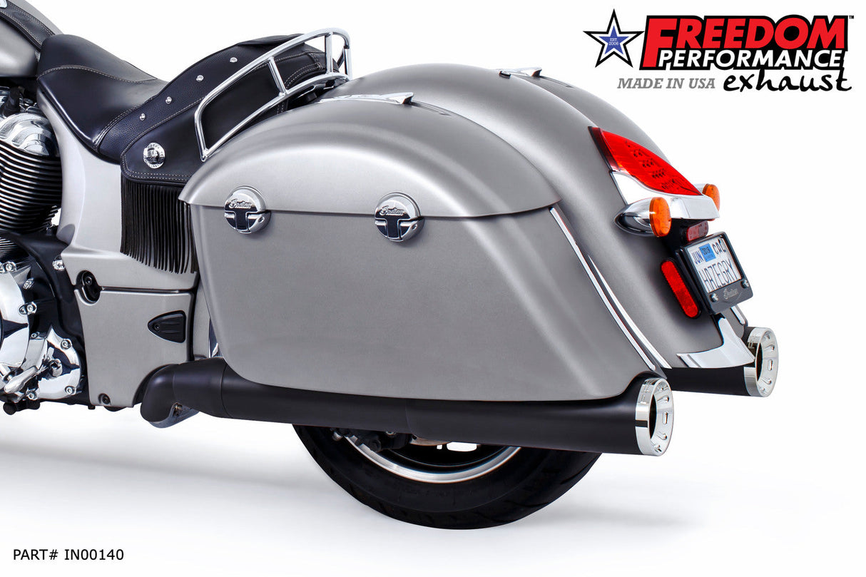 INDIAN CHIEFTAIN / ROADMASTER / SPRINGFIELD / CHALLENGER/ PURSUIT / ELITE W/ HARD BAGS 2-INTO-1 "LEFT-SIDE ONLY" GHOST PIPE 2014-PRESENT