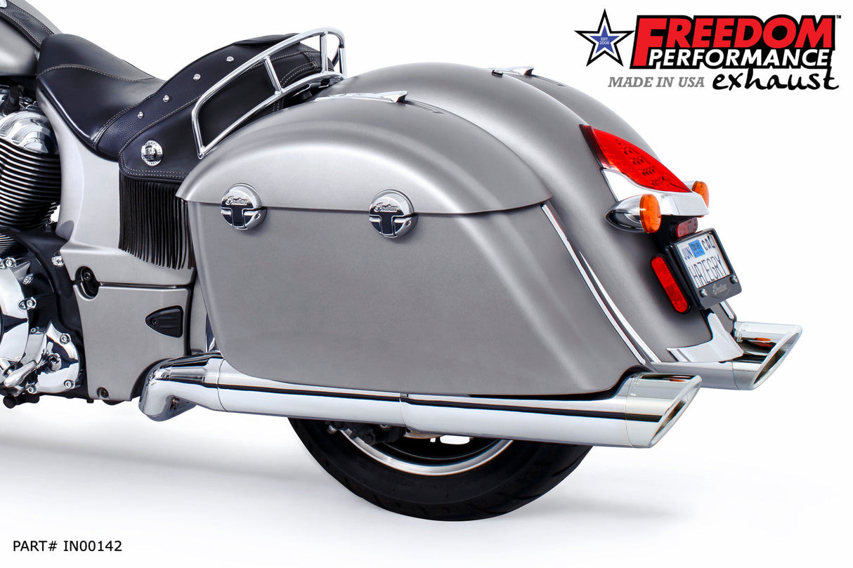 INDIAN CHIEFTAIN / ROADMASTER / SPRINGFIELD / CHALLENGER/ PURSUIT / ELITE W/ HARD BAGS 2-INTO-1 "LEFT-SIDE ONLY" GHOST PIPE 2014-PRESENT