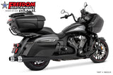INDIAN 4" SLIP-ONS FOR CHIEFTAIN/ROADMASTER-CHALLENGER/PURSUIT/ELITE WITH HARD BAGS BUNDLE