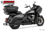 INDIAN 4" SLIP-ONS FOR CHIEFTAIN/ROADMASTER-CHALLENGER/PURSUIT/ELITE WITH HARD BAGS BUNDLE