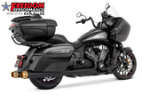 INDIAN 4" SLIP-ONS FOR CHIEFTAIN/ROADMASTER-CHALLENGER/PURSUIT/ELITE WITH HARD BAGS BUNDLE