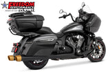 INDIAN 4" SLIP-ONS FOR CHIEFTAIN/ROADMASTER-CHALLENGER/PURSUIT/ELITE WITH HARD BAGS BUNDLE