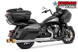 INDIAN 4" SLIP-ONS FOR CHIEFTAIN/ROADMASTER-CHALLENGER/PURSUIT/ELITE WITH HARD BAGS BUNDLE