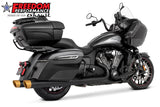 INDIAN 4" SLIP-ONS FOR CHIEFTAIN/ROADMASTER-CHALLENGER/PURSUIT/ELITE WITH HARD BAGS BUNDLE