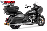 INDIAN 4" SLIP-ONS FOR CHIEFTAIN/ROADMASTER-CHALLENGER/PURSUIT/ELITE WITH HARD BAGS BUNDLE