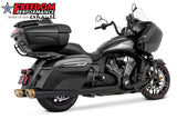 INDIAN 4" SLIP-ONS FOR CHIEFTAIN/ROADMASTER-CHALLENGER/PURSUIT/ELITE WITH HARD BAGS BUNDLE