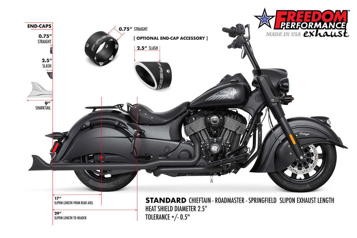 INDIAN CHIEFTAIN / ROADMASTER / SPRINGFIELD / ELITE 2.5" SHARKTAIL  COMPLETE SYSTEM (SPECIAL ORDER)