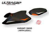 Tappezzeria Italia KTM 890 Duke 2021-2024 Seat Cover Ultragrip in White, Orange, and Black