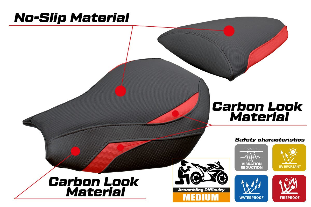 Tappezzeria Italia Kawasaki Ninja ZX 10 R 2006-2007 Seat Cover Red Black