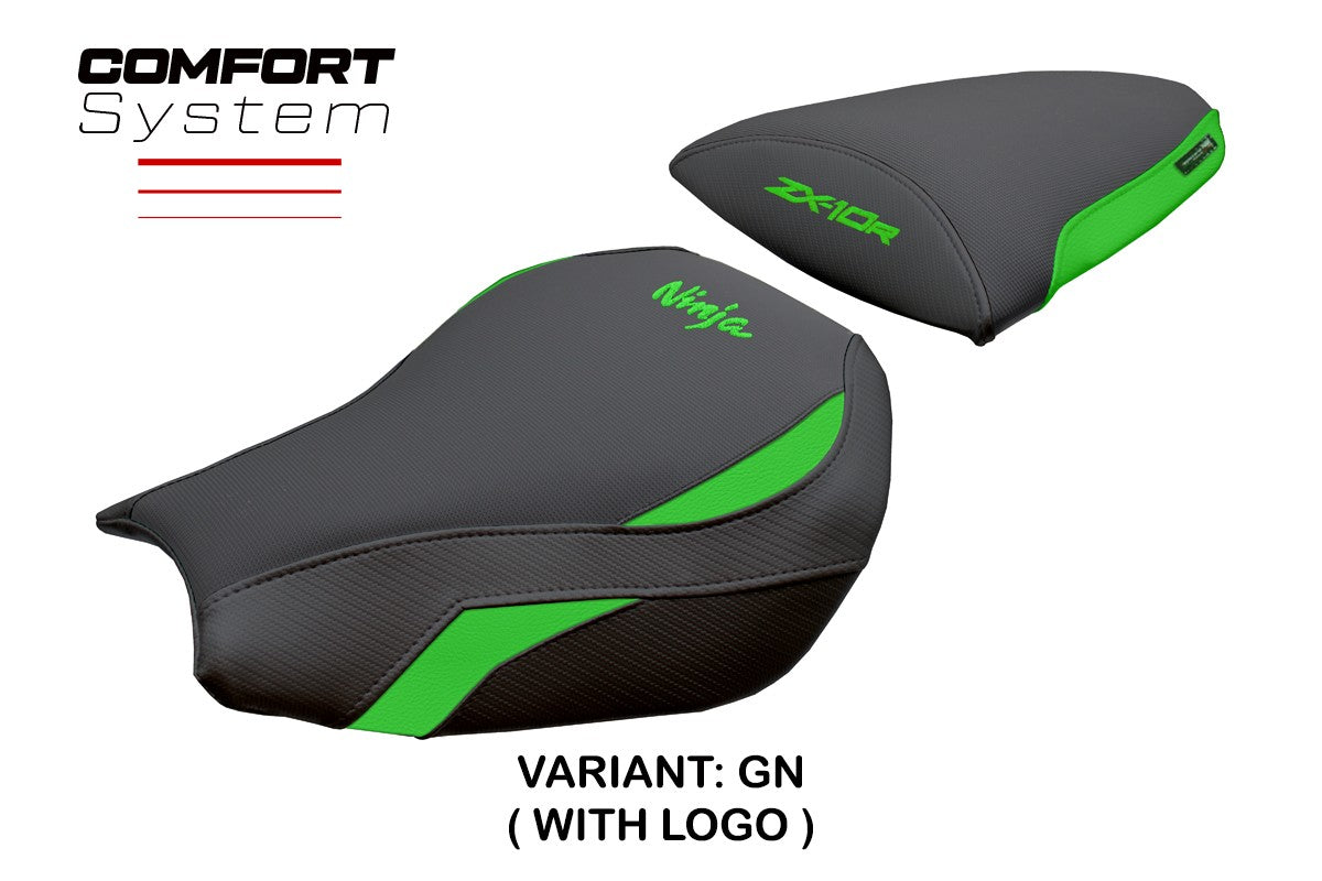Tappezzeria Italia Kawasaki Ninja ZX 10 R 2006-2007 Seat Cover Comfort Green Black