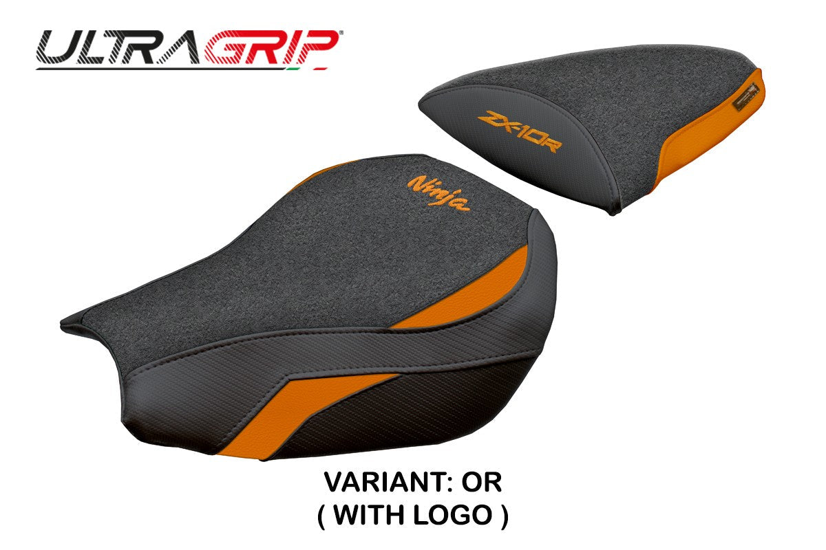 Tappezzeria Italia Kawasaki Ninja ZX 10 R 2006-2007 Seat Cover Ultragrip Orange Black