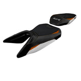 Tappezzeria Italia KTM 125 Duke 2017-2025 Seat Cover in White, Orange and Black