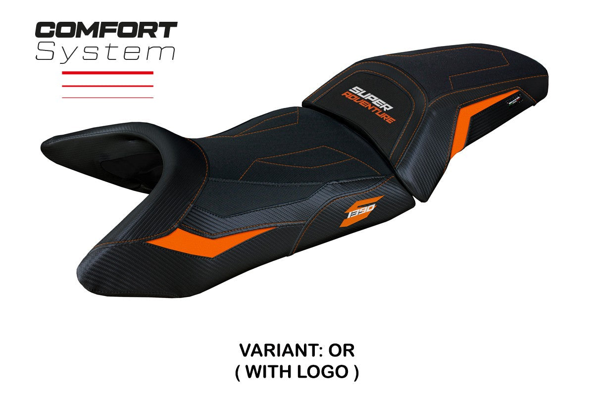 Tappezzeria Italia KTM 1390 Super Adventure S 2025 Seat Cover Comfort Orange Black