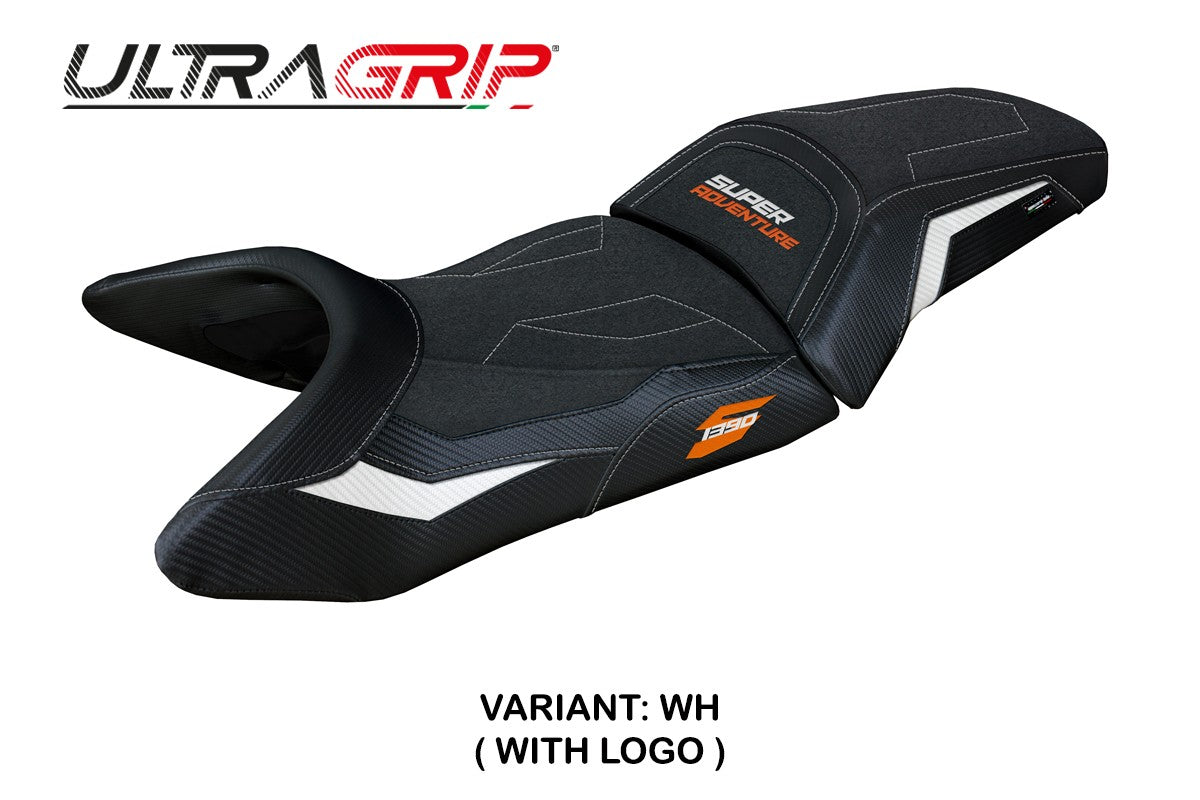 Tappezzeria Italia KTM 1390 Super Adventure S 2025 Seat Cover Ultragrip White Black