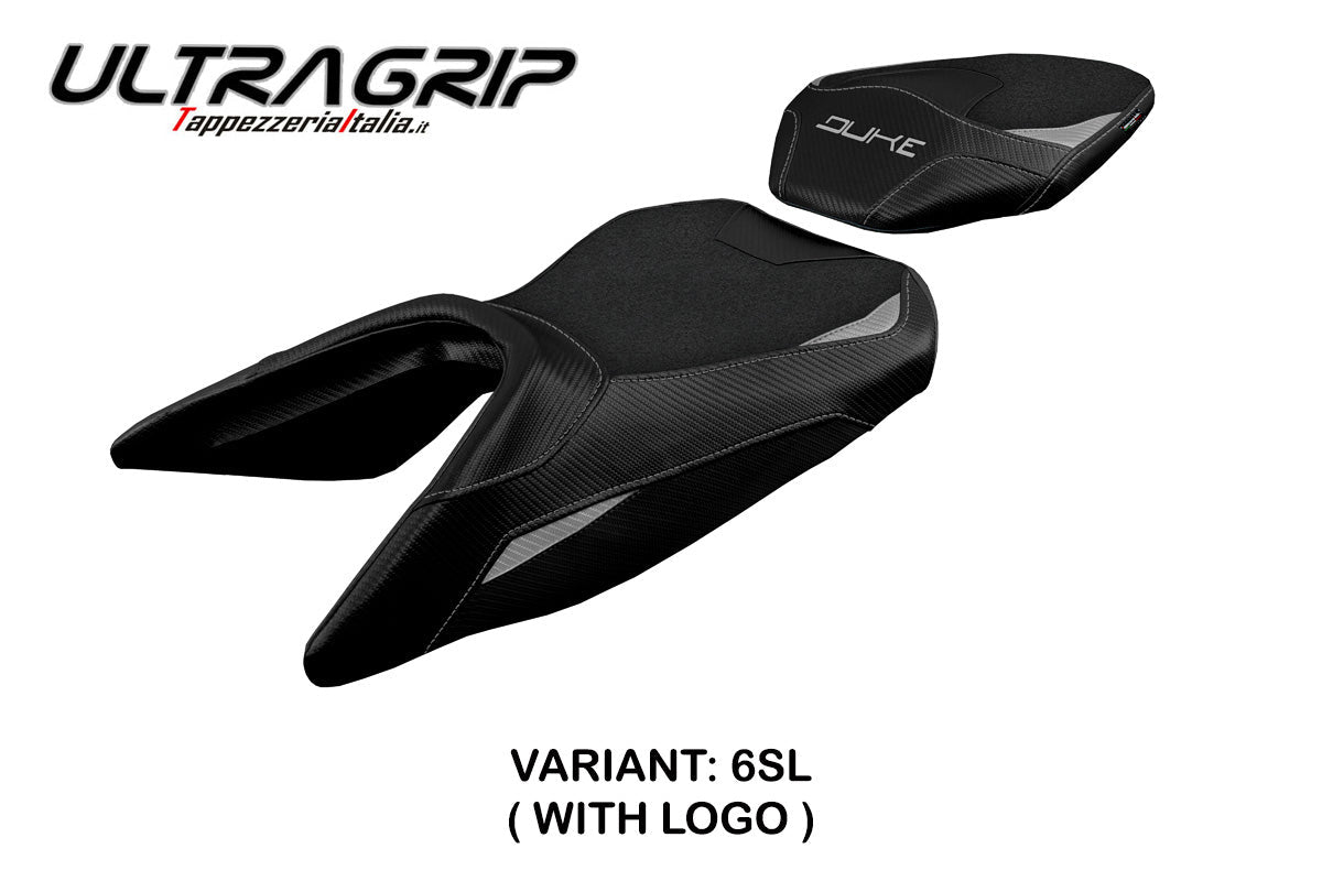 Tappezzeria Italia KTM 250 Duke 2017-2023 Seat Cover Ultragrip in Silver and Black