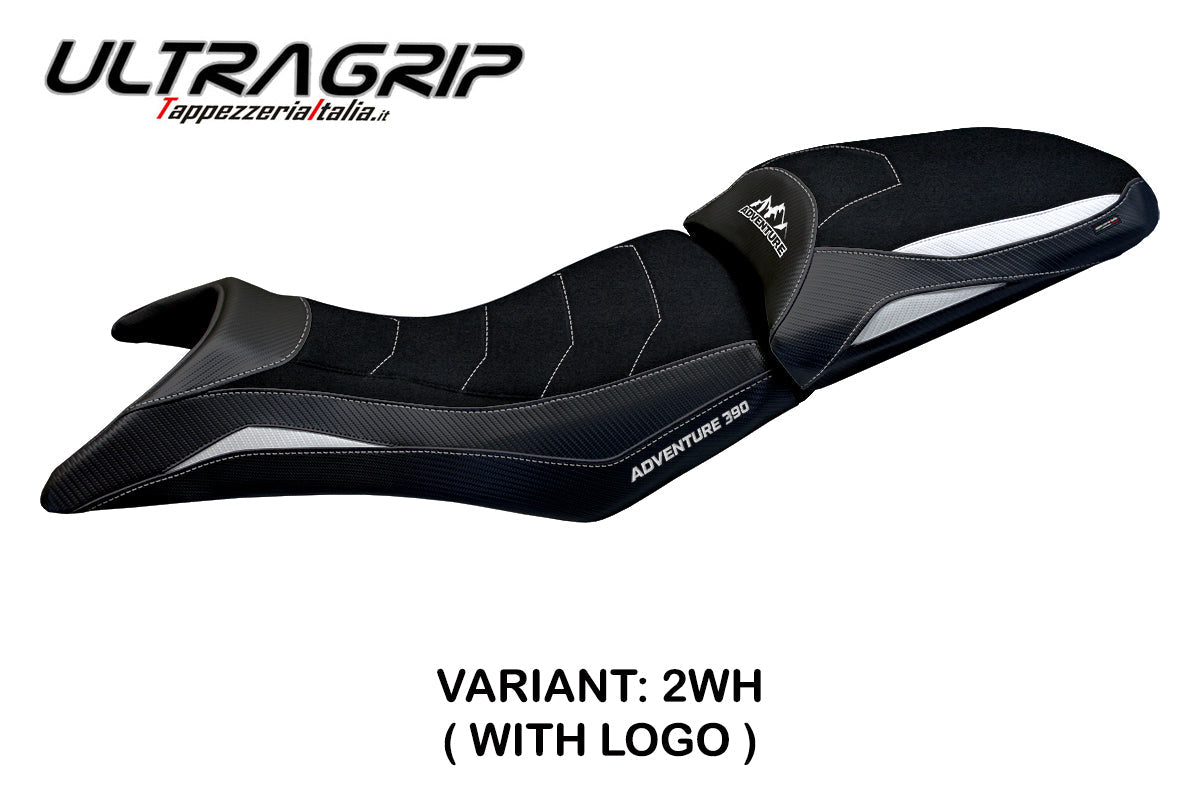 Tappezzeria Italia KTM 390 Adventure 2020-2025 Seat Cover Ultragrip in White and Black