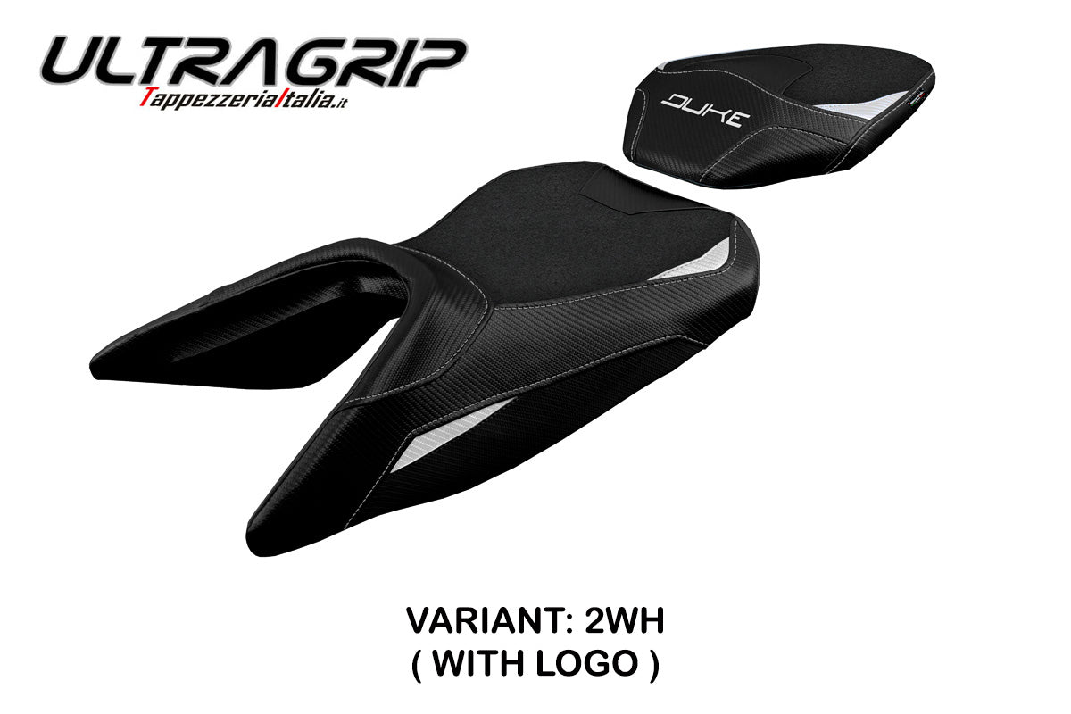 Tappezzeria Italia KTM 390 Duke 2017-2023 Seat Cover Ultragrip in White and Black