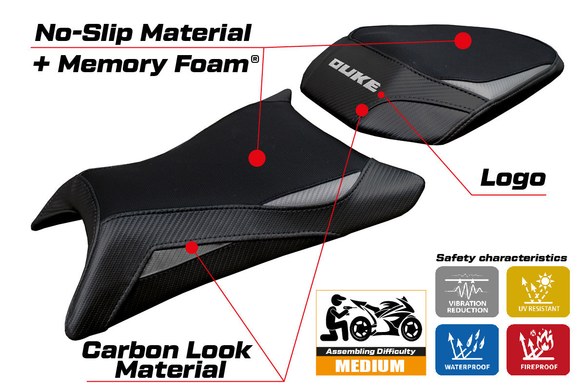 Tappezzeria Italia KTM 390 Duke 2024-2025 Seat Cover Comfort Black Grey