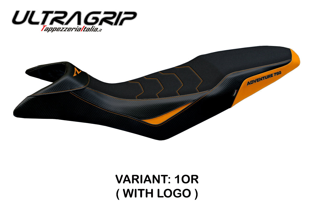 KTM 790 Adventure R 2019-2020 Seat Cover Tappezzeria Italia Ultragrip in Orange and Black