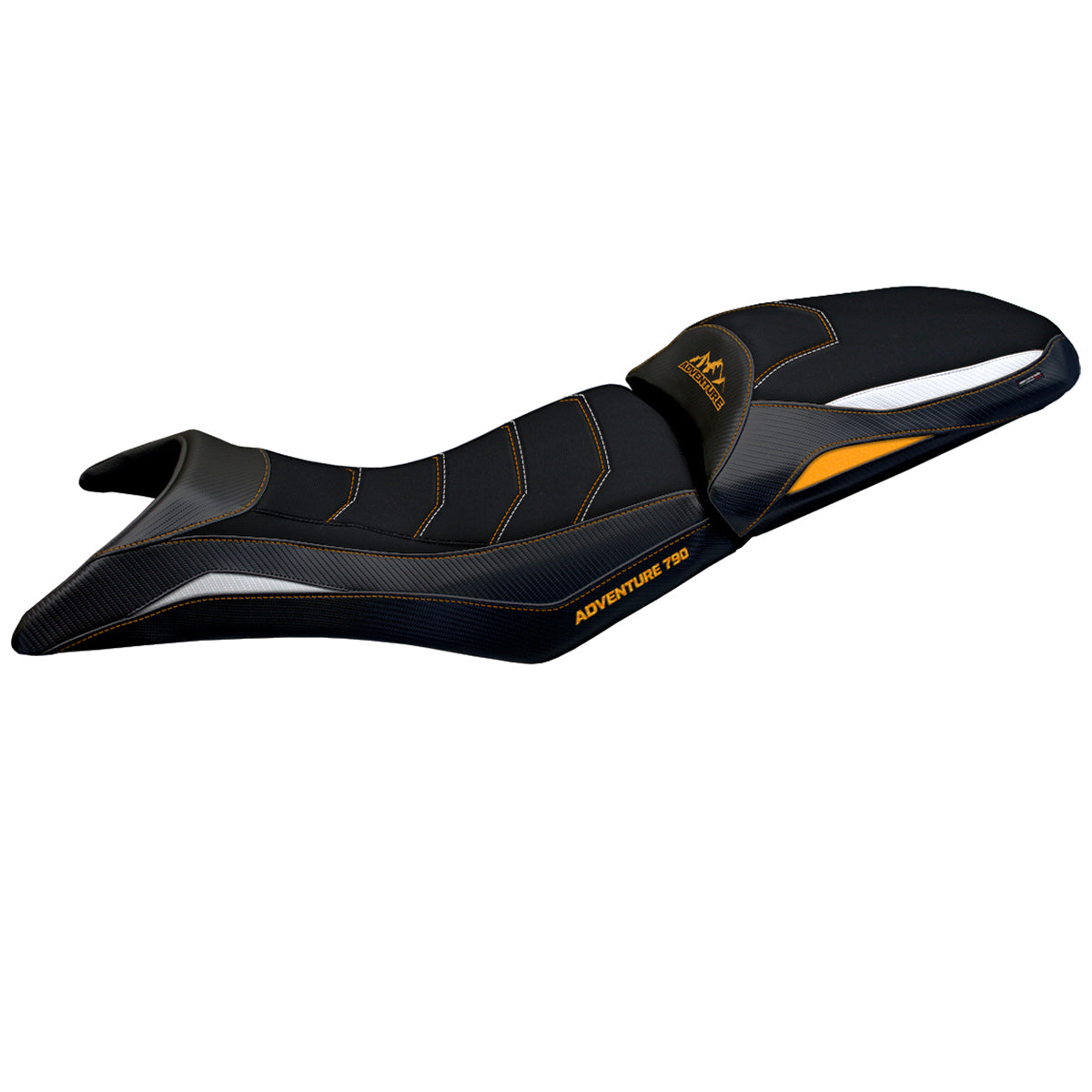 Tappezzeria Italia KTM 790 Adventure S 2019-2020 Seat Cover Comfort in White, Orange, and Black