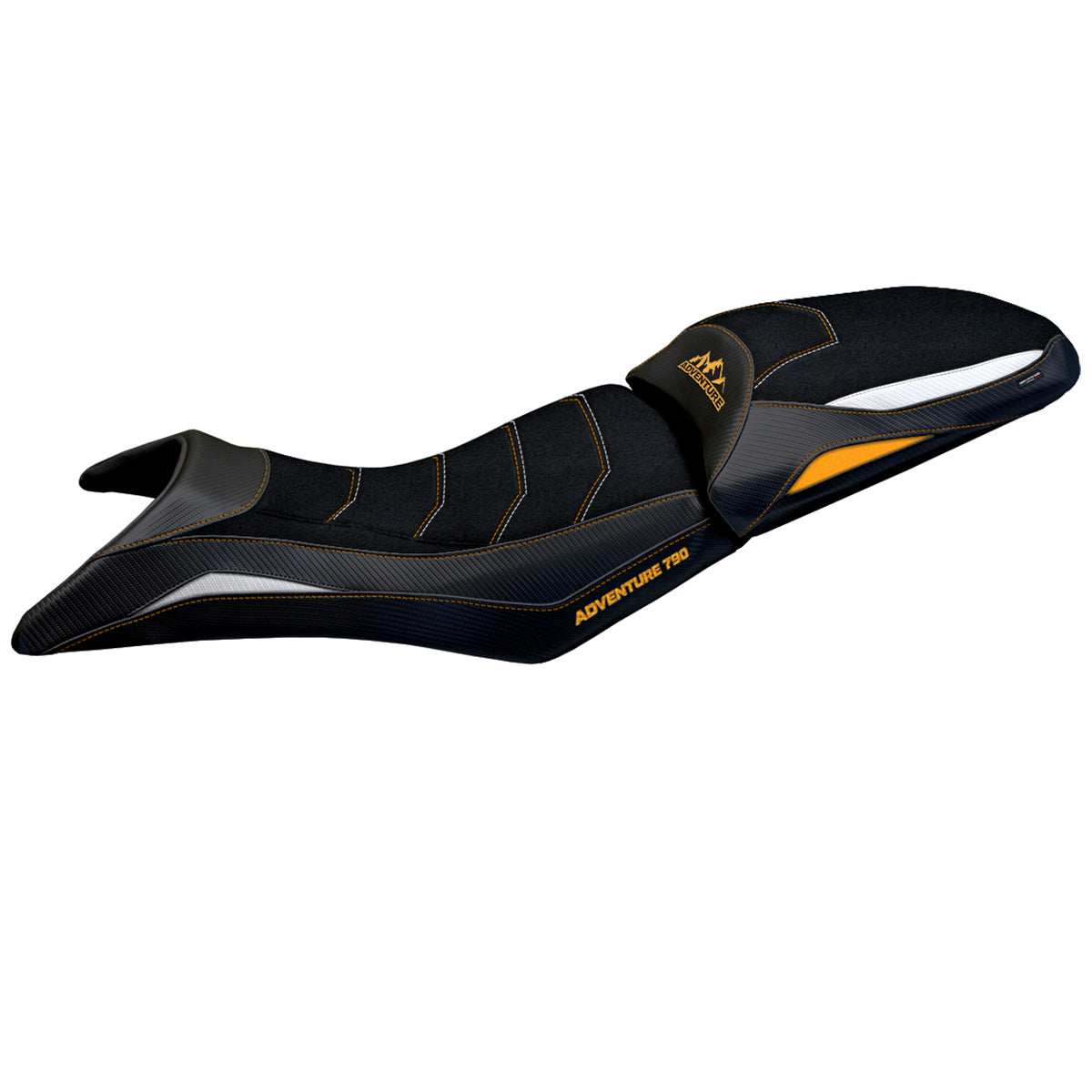 Tappezzeria Italia KTM 790 Adventure S 2019-2020 Seat Cover Ultragrip in White and Orange