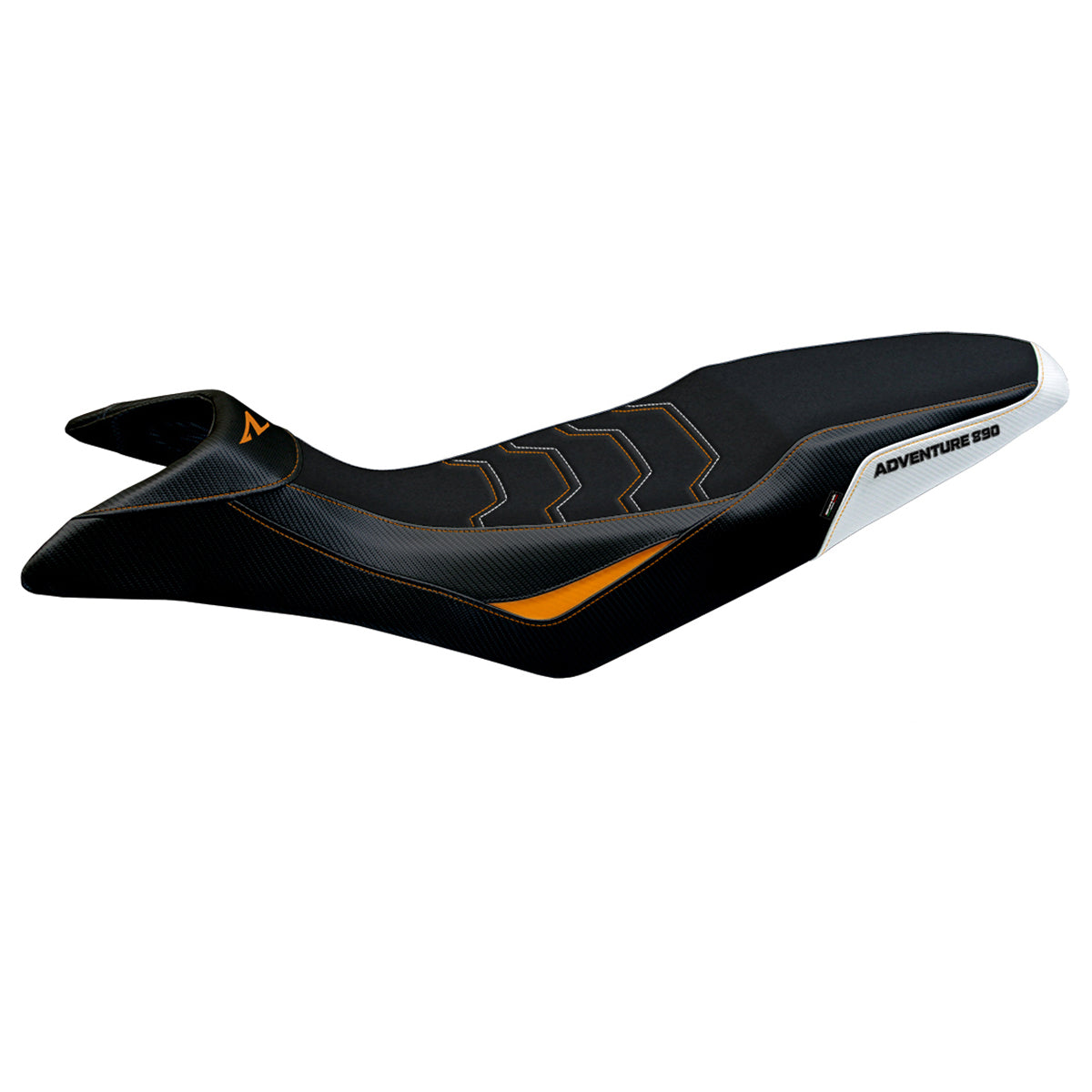 Tappezzeria Italia KTM 890 Adventure R 2021-2025 Seat Cover Ultragrip in White and Orange