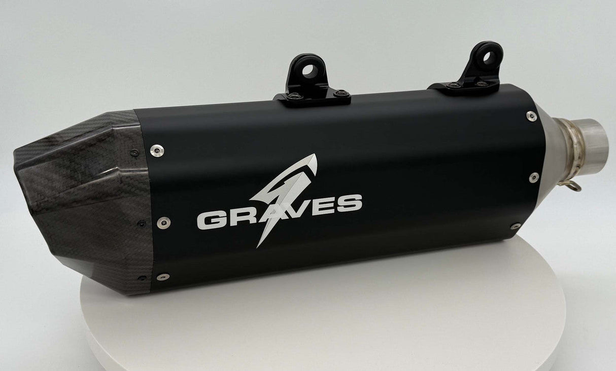 Grraves 2024 KTM  350/450/500 EXC-F, XCF-W, Six Days - Husqvarna - GasGas Multi Fitment DualSport Stainless Exhaust - Black EXK-24EXC-SOSAK