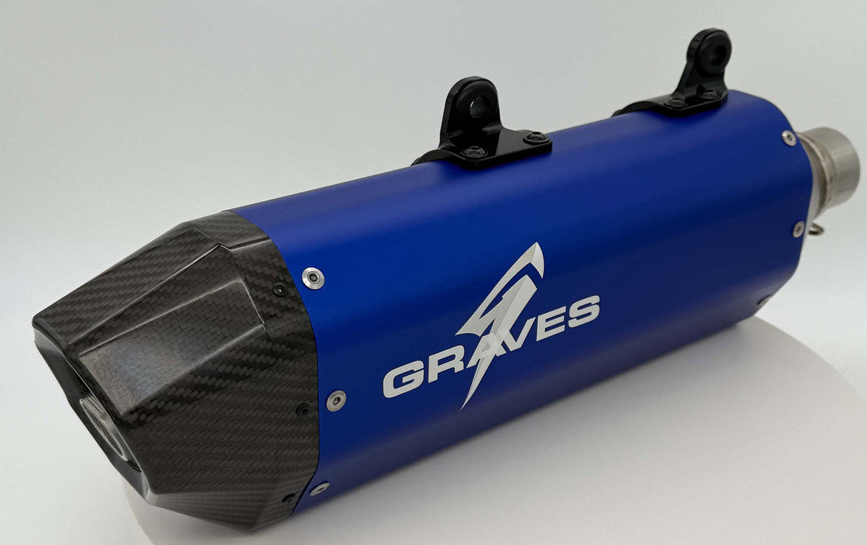 Graves KTM - Husqvarna - Gas Gas 2024   Dual Stage Quiet Core Stainless Exhaust - Blue EXK-24EXC-SOSAB-Q