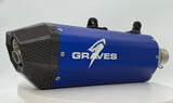 Graves KTM - Husqvarna - Gas Gas 2024   Dual Stage Quiet Core Stainless Exhaust - Blue EXK-24EXC-SOSAB-Q