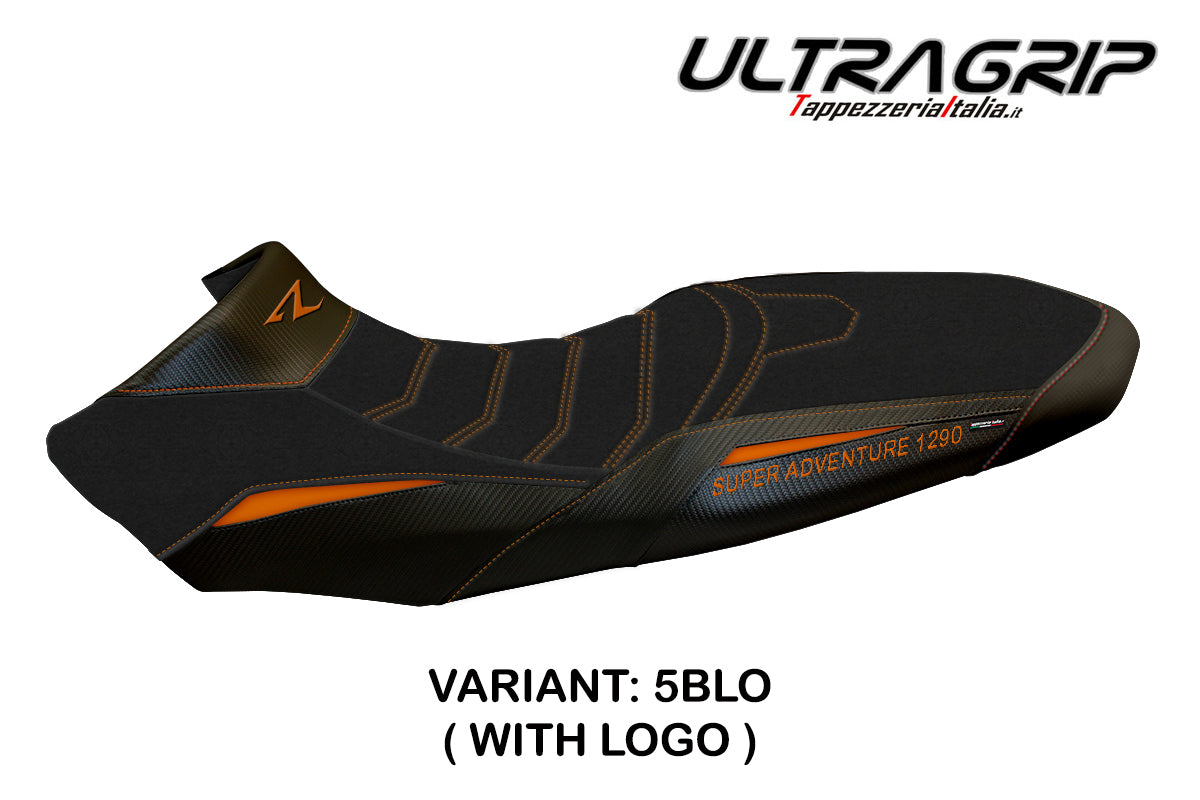 Tappezzeria Italia KTM 1290 Super Adventure R 2017-2020 Seat Cover Ultragrip in Black and Orange