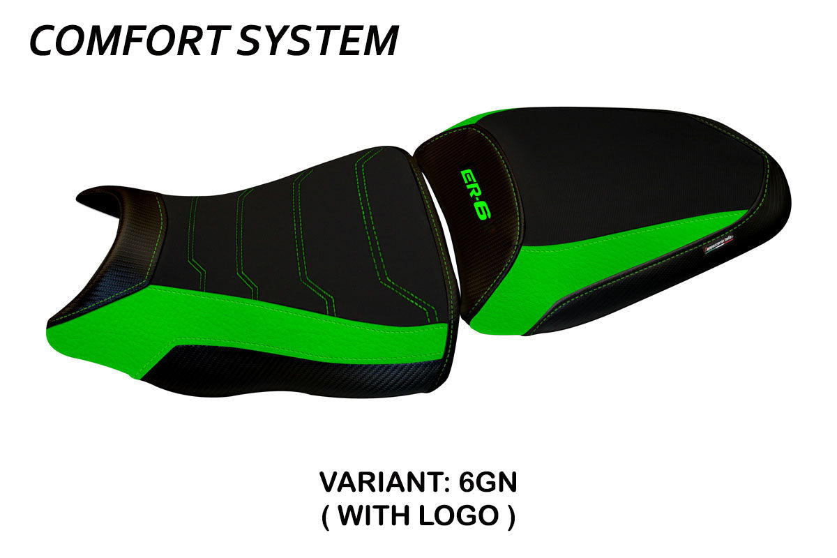 Tappezzeria Italia Kawasaki ER-6N ER-6F 2012-2016 Seat Cover Comfort in Green
