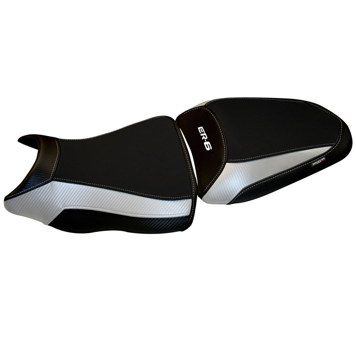 Tappezzeria Italia Kawasaki ER-6N ER-6F 2012-2016 Seat Cover in White and Black