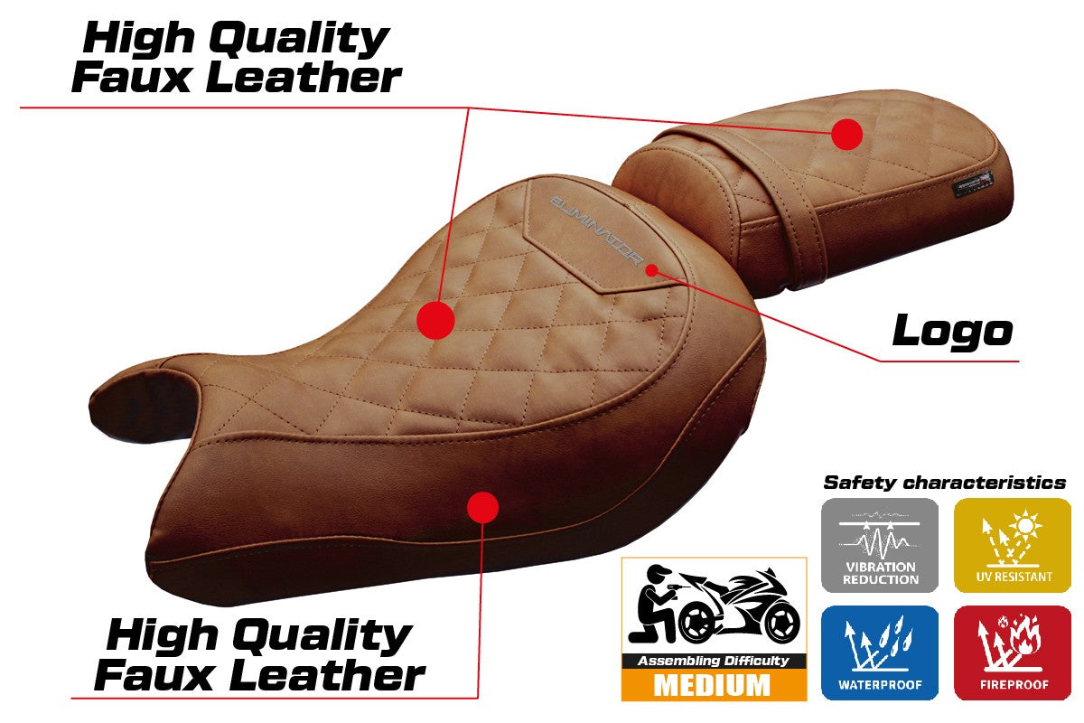 Tappezzeria Italia Kawasaki Eliminator 500 2024-2025 Seat Cover Brown