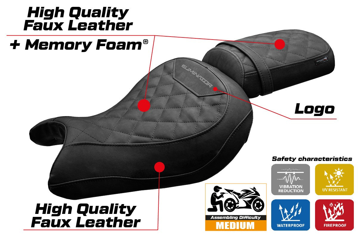 Tappezzeria Italia Kawasaki Eliminator 500 2024-2025 Seat Cover Comfort Black