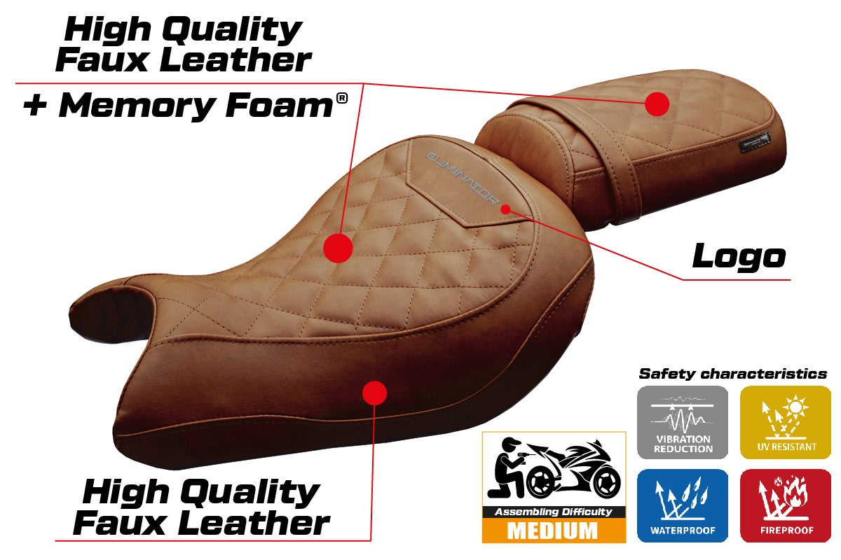 Tappezzeria Italia Kawasaki Eliminator 500 2024-2025 Seat Cover Comfort Brown