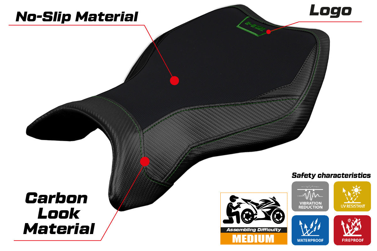 Tappezzeria Italia Kawasaki Ninja H2 H2R 2015-2025 Seat Cover in Black