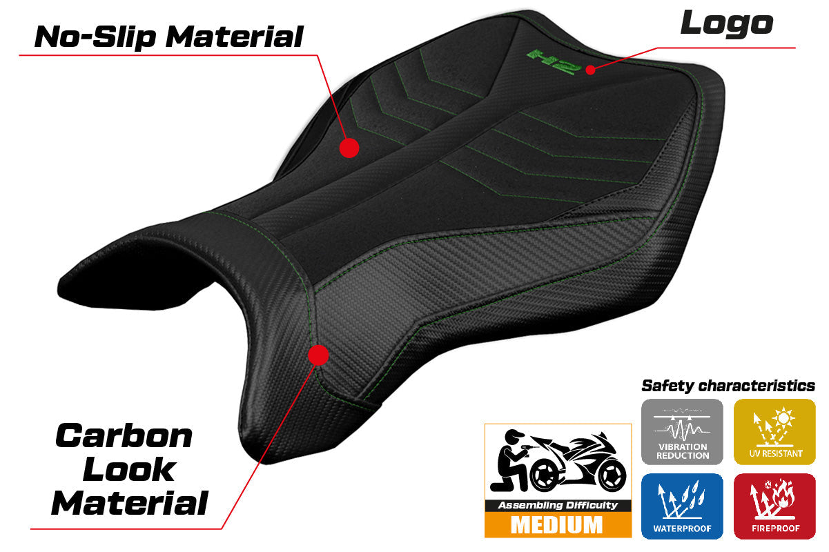 Tappezzeria Italia Kawasaki Ninja H2 H2R 2015-2025 Seat Cover Ultragrip in Black
