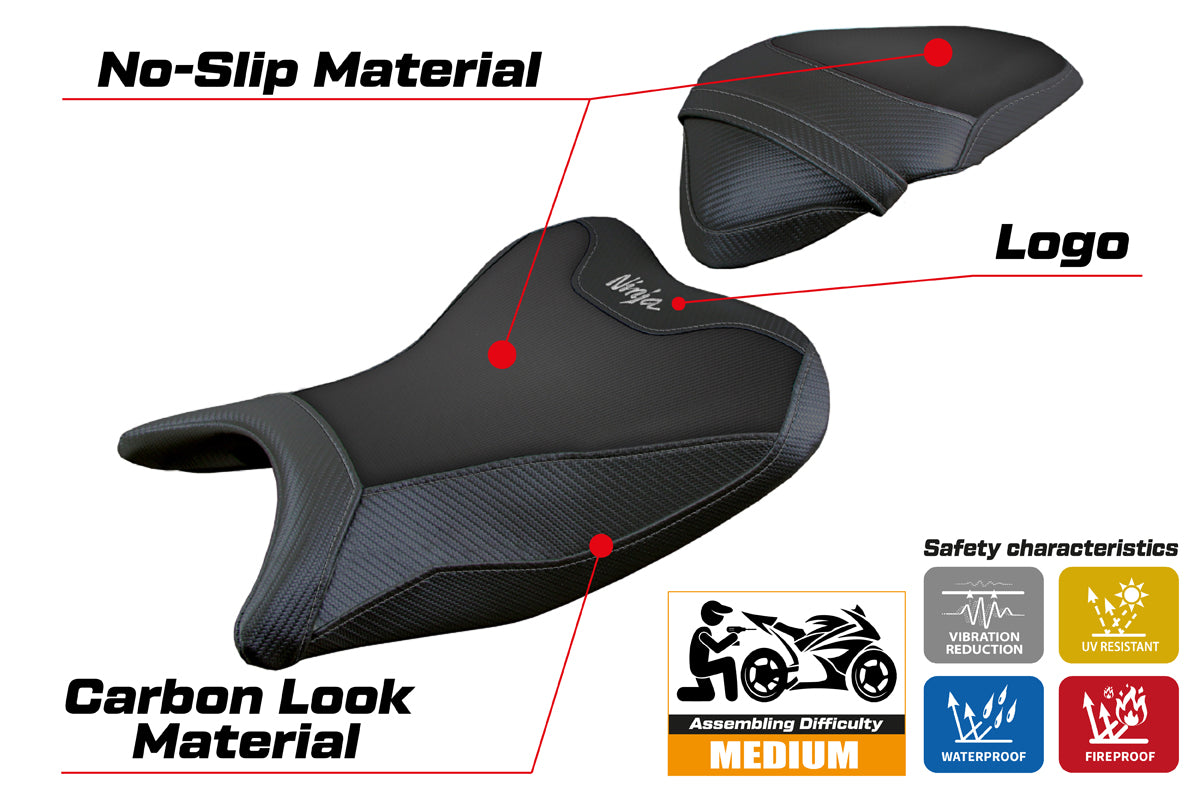 Tappezzeria Italia Kawasaki Ninja 250 2018 2019 Seat Cover in Black