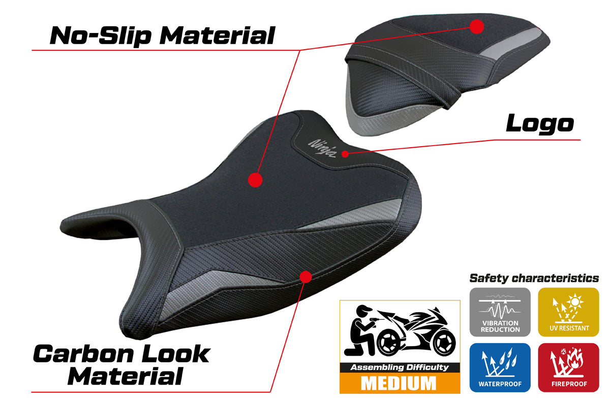 Tappezzeria Italia Kawasaki Ninja 400 2018-2023 Seat Cover Ultragrip in Grey
