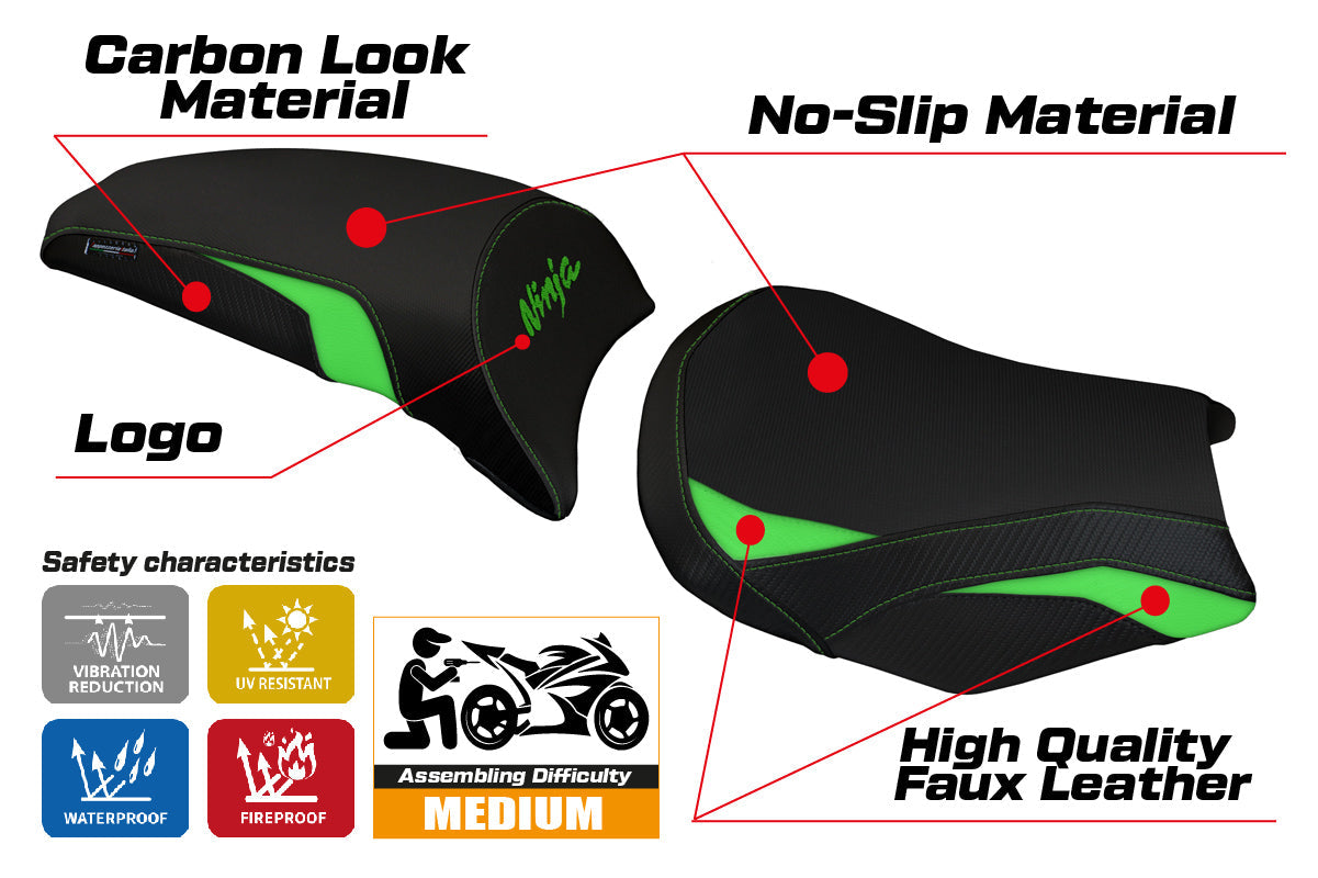 Tappezzeria Italia Kawasaki Ninja 650 Z650 2017-2025 Seat Cover in Green