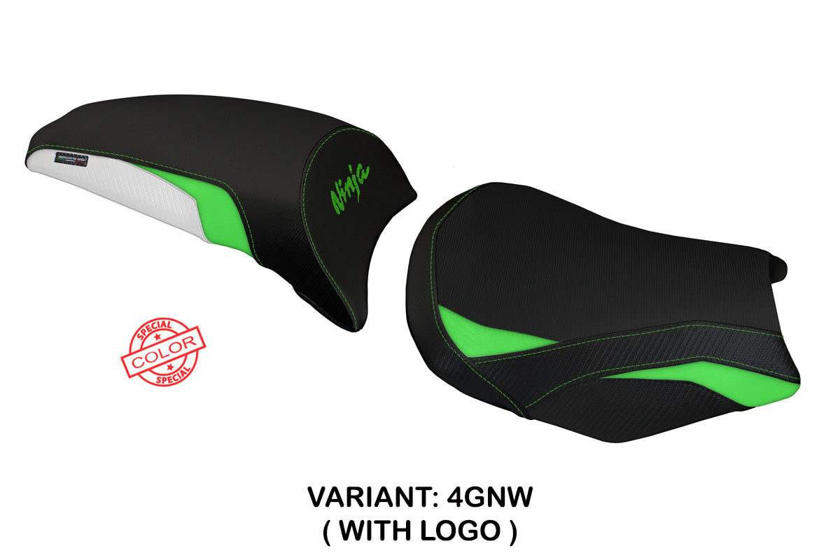 Tappezzeria Italia Kawasaki Ninja 650 Z650 2017-2025 Seat Cover in Green, White and Black