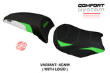 Tappezzeria Italia Kawasaki Ninja 650 Z650 2017-2025 Seat Cover Comfort in Green and White